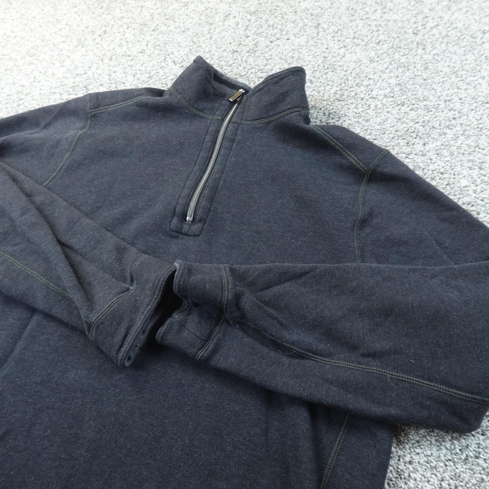Tommy Bahama Sweatshirt Mens M Gray 1/4 Zip Mock Neck Fleece Pullover Sweater